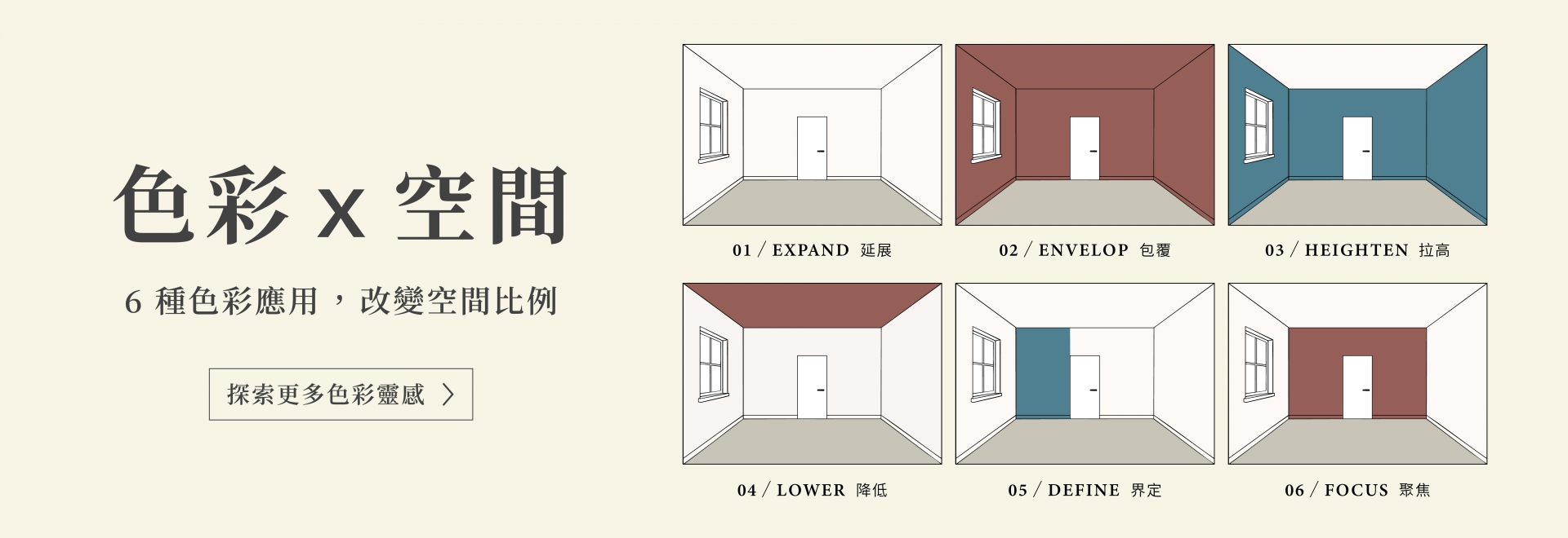 色彩 × 空間｜6 種色彩應用